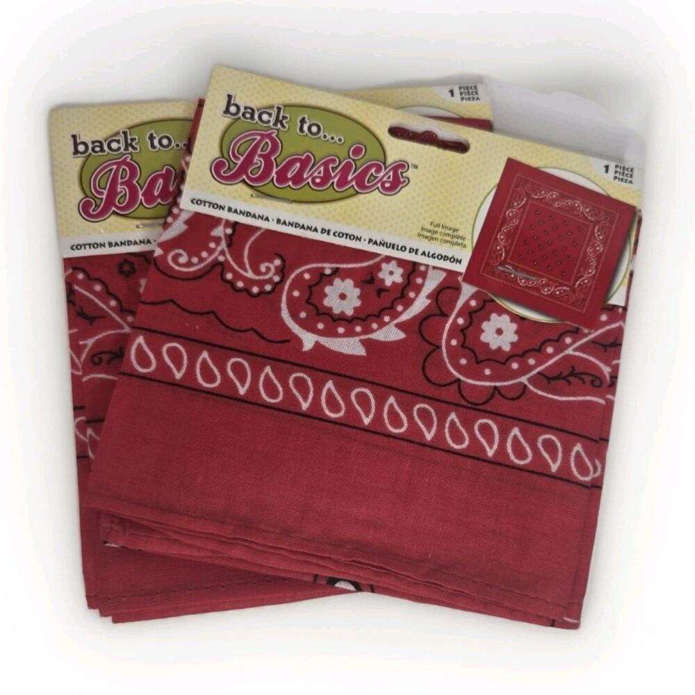 Back To Basics Cotton Bandanas 100% Cotton 2 Pieces